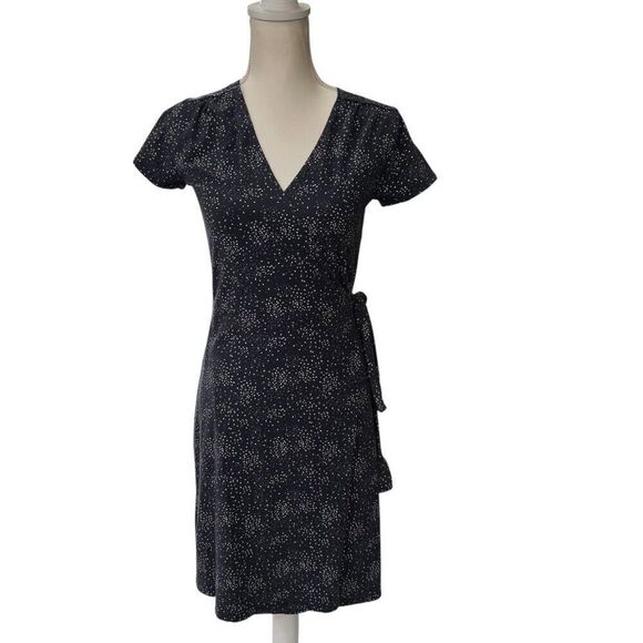 Pact Dresses & Skirts - Pact Organic Cotton Black & White Dotted Wrap V-Neckline Size Small
